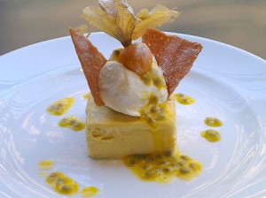 Mango Parfait with Passion Fruit Sauce and Honey Wafer 1 Mango Parfait with Passion Fruit Sauce and Honey Wafer