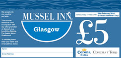 Mussel Inn Glasgow £5 voucher