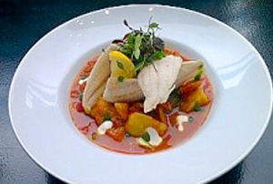 Grilled Haddock Fillet on a Curried Vegetable Stew Topped with Crème Fraiche Recipe 8 Grilled Haddock Fillet on a Curried Vegetable Stew Topped with Crème Fraiche Recipe