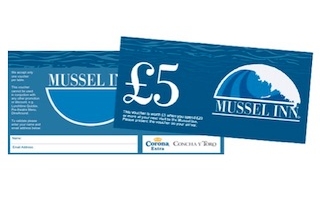 Mussel Inn £5 restaurant voucher Edinburgh Glasgow