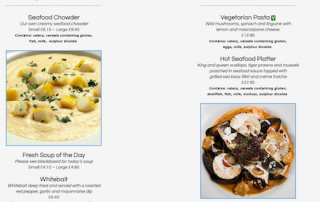 Mussel Inn menu