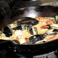 Our Mini Seafood Platter almost ready to serve